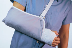 person with an arm sling after a personal injury